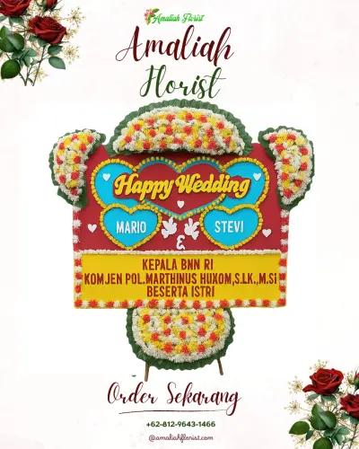 Karangan Papan Bunga Pernikahan di Cipendawa